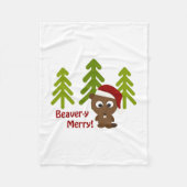 Beaver-y Merry! kerstbever Fleece Deken (Voorkant)