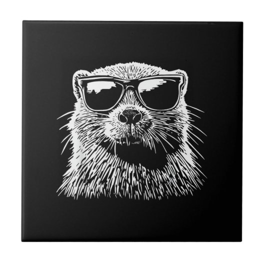 Beaver Zonnebril Tegeltje (Voorkant)