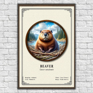 Beaver Zoologie Serie Poster