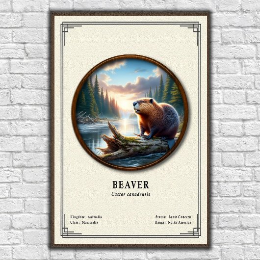Beaver Zoölogie Serie Poster