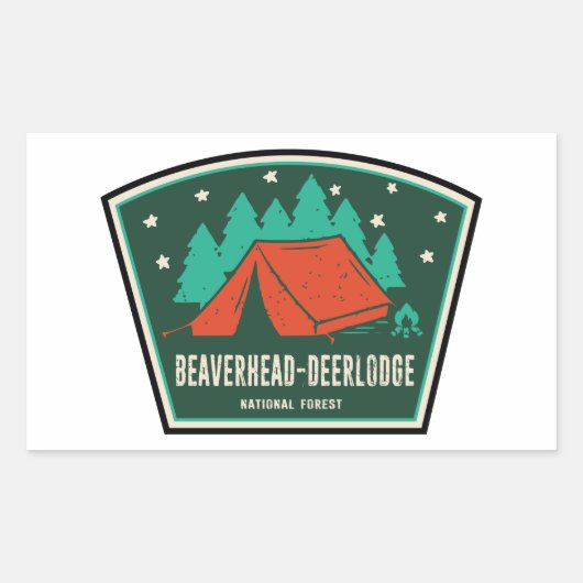 Beaverhead-Deerlodge National Forest Camping Rechthoekige Sticker (Voorkant)