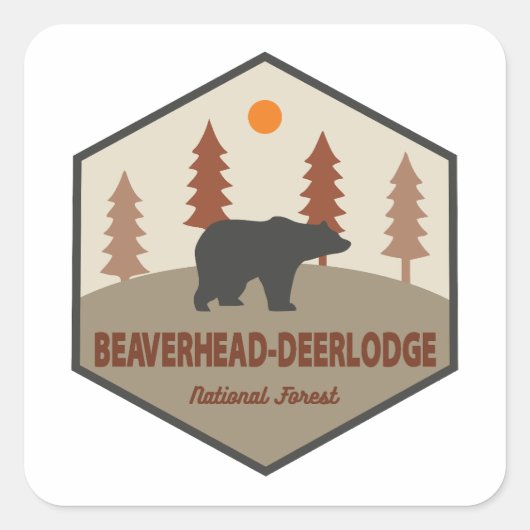 Beaverhead-Deerlodge National Forest Montana Beer Vierkante Sticker (Voorkant)