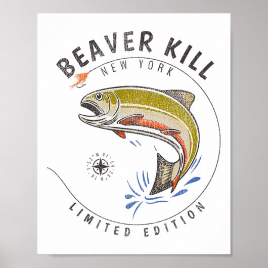 Beaverkill River New York Fly Fishing Souvenir Bea Poster (Voorkant)