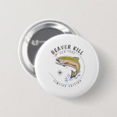 Beaverkill River New York Fly Fishing Souvenir Bea Ronde Button 5,7 Cm (Voorkant /achterkant)