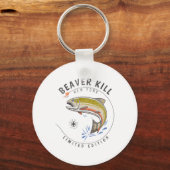 Beaverkill River New York Fly Fishing Souvenir Bea Sleutelhanger (Voorkant)