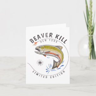 Beaverkill River New York Fly Vissen Souvenir Bea Kaart