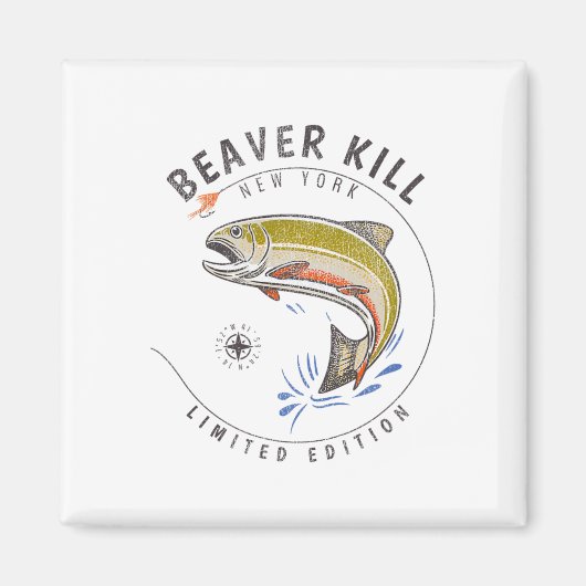 Beaverkill Rivier New York Fly Fishing Souvenir Be Magneet (Voorkant)