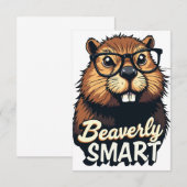 Beaverly Smart - Grappige Bever met een Grafische  Aankondiging (Voorkant / Achterkant)