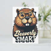 Beaverly Smart - Grappige Bever met een Grafische Bedankkaart (Staand voorkant)