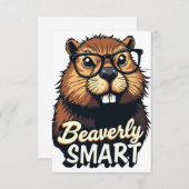 Beaverly Smart - Grappige Bever met een Grafische Bedankkaart (Voorkant / Achterkant)
