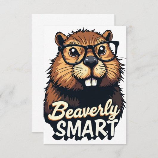 Beaverly Smart - Grappige Bever met een Grafische Bedankkaart (Voorkant / Achterkant)