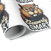 Beaverly Smart - Grappige Bever met een Grafische Cadeaupapier (Rol Hoek)