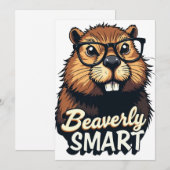 Beaverly Smart - Grappige Bever met een Grafische  Feestdagenkaart (Voorkant / Achterkant)