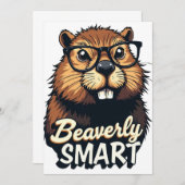 Beaverly Smart - Grappige Bever met een Grafische  Kaart (Voorkant / Achterkant)