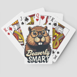 Beaverly Smart - Grappige Bever met een Grafische Pokerkaarten