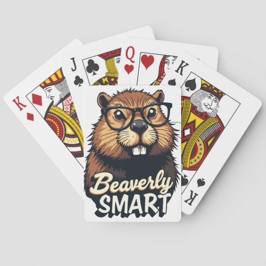 Beaverly Smart - Grappige Bever met een Grafische Pokerkaarten (Achterkant)