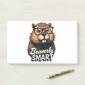 Beaverly Smart - Grappige Bever met een Grafische Post-it® Notes (Op bureau)