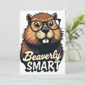 Beaverly Smart - Grappige Bever met een Grafische  Save The Date (Staand voorkant)