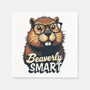 Beaverly Smart - Grappige Bever met een Grafische  Servet