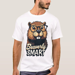 Beaverly Smart - Grappige Bever met een Grafische  T-shirt