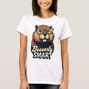 Beaverly Smart - Grappige Bever met een Grafische  T-shirt