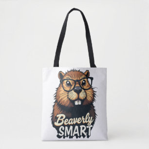 Beaverly Smart - Grappige Bever met een Grafische Tote Bag