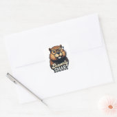 Beaverly Smart - Grappige Bever met een Grafische Vierkante Sticker (Envelop)