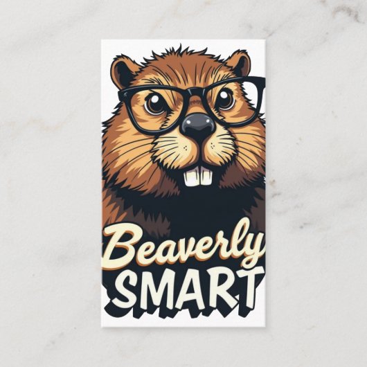 Beaverly Smart - Grappige Bever met een Grafische Visitekaartje (Voorkant)