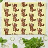Beaverontwerp achtergrond in elke kleur theedoek (Gevouwen)