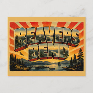Beavers Bend Oklahoma Rivier Meer Bos Kunst Briefkaart
