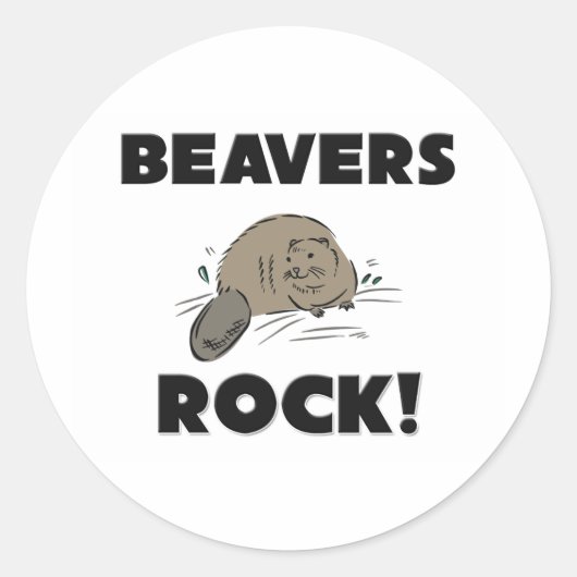 Beavers Rock Ronde Sticker (Voorkant)