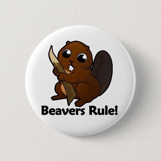 Beavers Rule! Ronde Button 5,7 Cm (Voorkant)