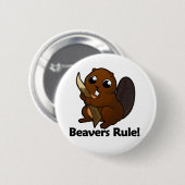 Beavers Rule! Ronde Button 5,7 Cm (Voorkant /achterkant)