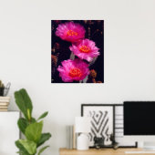 Beavertail Cactus Bloemen 2 Poster (Thuiskantoor)