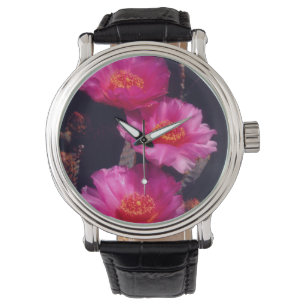 Beavertail Cactus Flowers 2 Horloge
