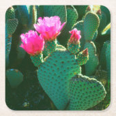 Beavertail Cactus Flowers Kartonnen Onderzetters (Voorkant)