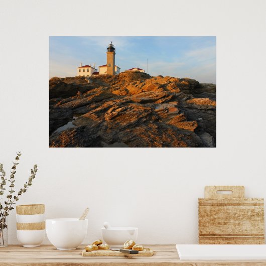Beavertail Lighthouse Jamestown Rhode Island Poster (Keuken)