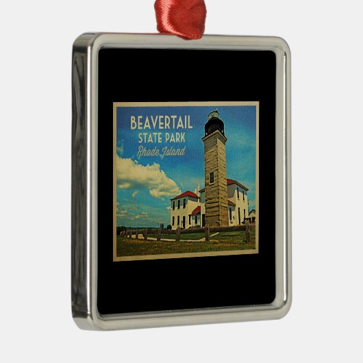 Beavertail Lighthouse Rhode Island Metalen Ornament (Rechts)