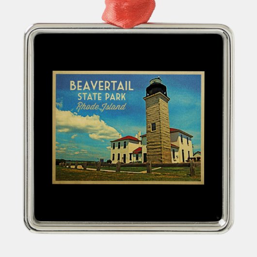 Beavertail Lighthouse Rhode Island Metalen Ornament (Voorkant)
