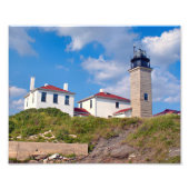 Beavertail Lighthouse, Rhode Island Photo Print Foto Afdruk (Voorkant)