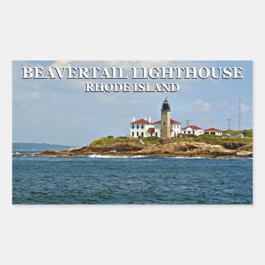 Beavertail Lighthouse, Rhode Island Rechthoekige Sticker (Voorkant)