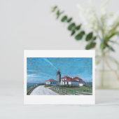 Beavertail vuurtoren in Jamestown, RI Briefkaart (Staand voorkant)