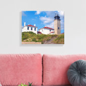 Beavertail Vuurtoren, Rhode Island Ingewikkeld Can Canvas Afdruk (Insitu (Woonkamer))