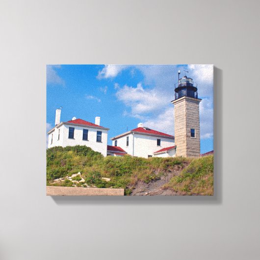 Beavertail Vuurtoren, Rhode Island Ingewikkeld Can Canvas Afdruk (Voorkant)