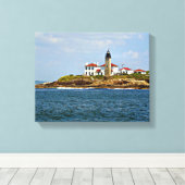 Beavertail Vuurtoren, Rhode Island Ingewikkeld Can Canvas Afdruk (Insitu (Houten vloer))