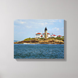 Beavertail Vuurtoren, Rhode Island Ingewikkeld Can Canvas Afdruk