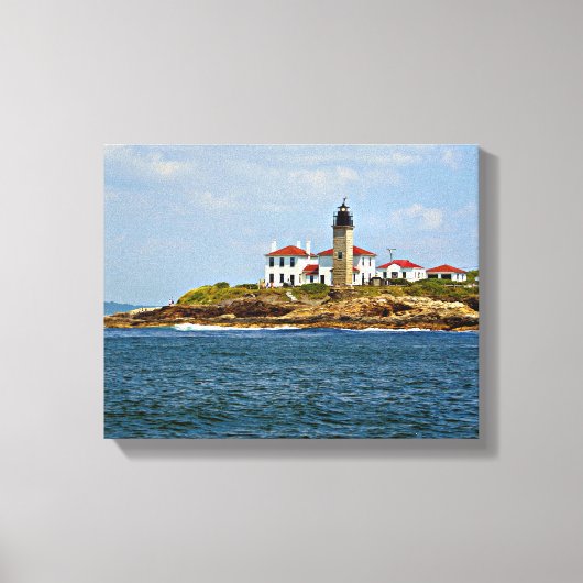 Beavertail Vuurtoren, Rhode Island Ingewikkeld Can Canvas Afdruk (Voorkant)