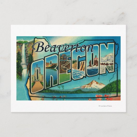 Beaverton, Oregon - Grote letterscènes Briefkaart (Voorkant)
