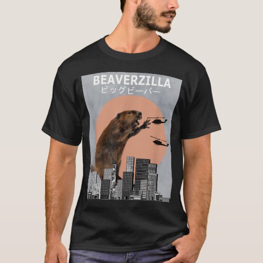 Beaverzilla bever grappig t-shirt (Voorkant)
