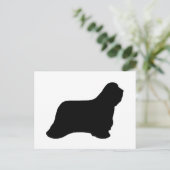 bebaard collie silhouet briefkaart (Staand voorkant)